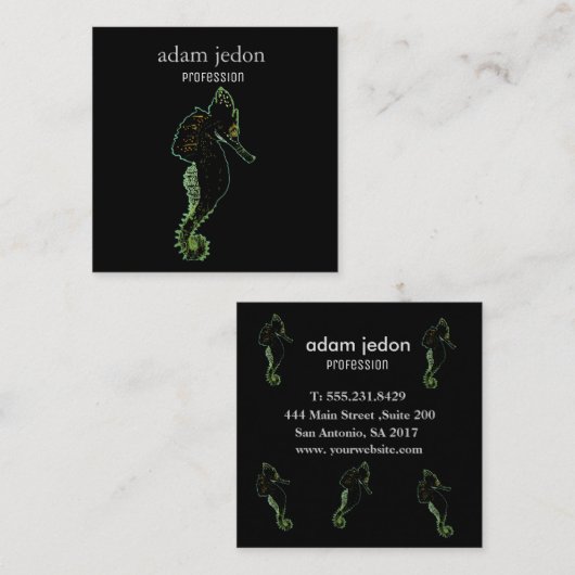 Zee  vierkant Visitekaartje (Voorkant / Achterkant)