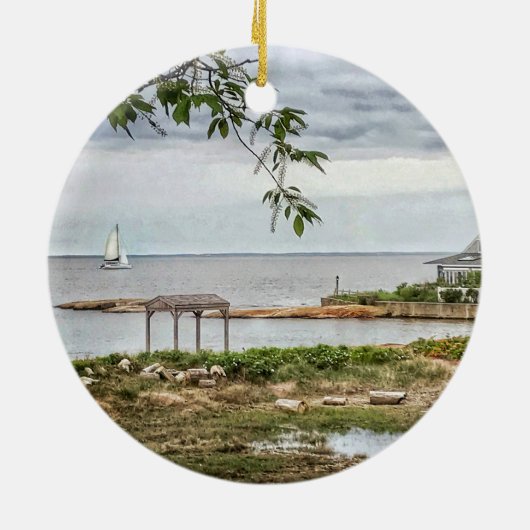 Zee View Beach Madison, Connecticut Ornament (Achterkant)