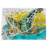 Zee Vintage Waterverf  Kaart wit Groot Cadeauzakje (Voorkant)