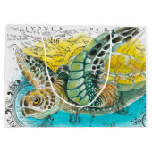 Zee Vintage Waterverf  Kaart wit Groot Cadeauzakje (Achterkant)