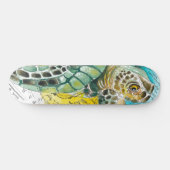 Zee Vintage Waterverf  Kaart wit Persoonlijk Skateboard (Horizontaal)
