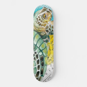 Zee Vintage Waterverf  Kaart wit Persoonlijk Skateboard