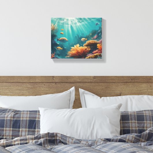 zee vis canvas schilderij (Insitu (Slaapkamer))