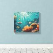 zee vis canvas schilderij (Insitu (Houten vloer))