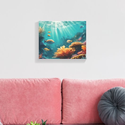 zee vis canvas schilderij (Insitu (Woonkamer))