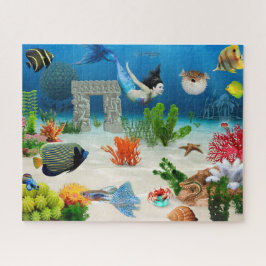 Zee vis Zeemeermin Ariel Onderwater Zee Leven Legpuzzel