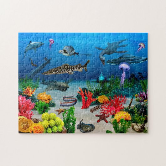 Zee vispuzzel Leven onder water Zee Legpuzzel (Horizontaal)