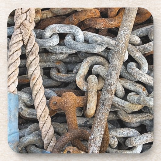 ZEE VIST CHAIN EN ROPE BIER ONDERZETTER (Voorkant)