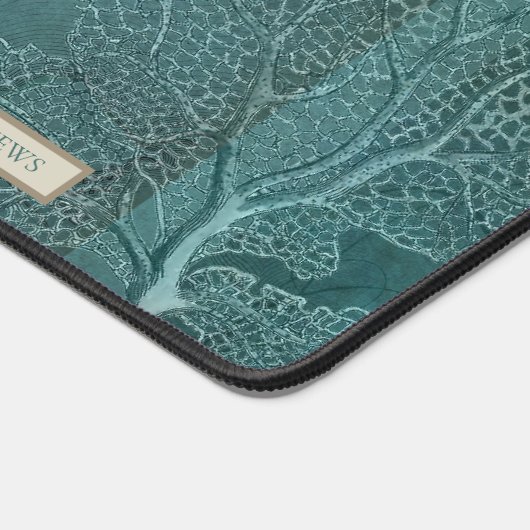 Zee Vogel Botanische Heron Vis Kwallen Blauwgroen  Bureaumat (Hoek)