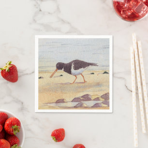 Zee Vogel Oystercatcher Beach Wildlife Papier Serv Servet