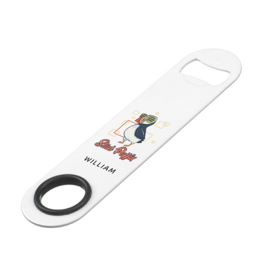 Zee Vogel Schattigee Stud Puffin Gag Gepersonalise Speed Flessenopener (Voorkant Gekanteld)