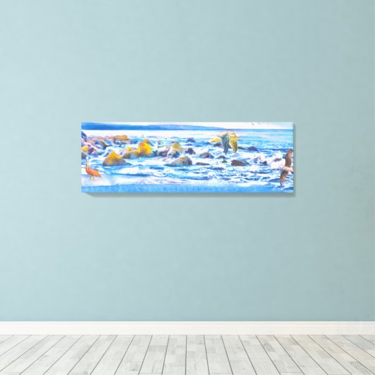 Zee vogeljacht afspeelterrein canvas afdruk (Insitu (Houten vloer))