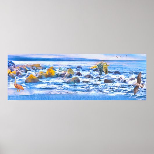 Zee vogeljacht afspeelterrein poster (Voorkant)