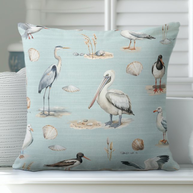 Zee Vogels Blauw Sierkussen (Creator heeft geüpload)
