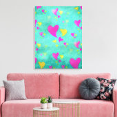 Zee Vol Liefde Waterverf Harten Schilderen Canvas Afdruk (Insitu (Woonkamer))