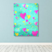 Zee Vol Met Hartjes Waterverf Schilderij Canvas Afdruk (Insitu (Houten vloer))