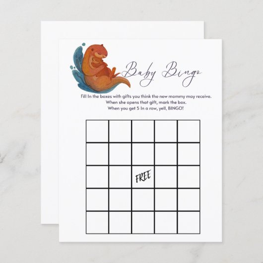 Zee voor babydouche Otter (Voorkant / Achterkant)