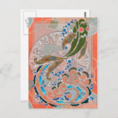 Zee voor de Vrede van Aziatische Folk Kunst Briefkaart (Voorkant / Achterkant)