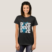 zee voor duik- en dieper duikend zeewater t-shirt (Voorkant volledig)