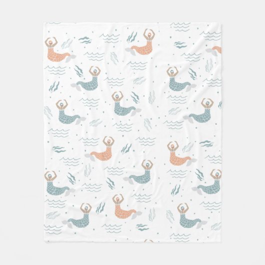 Zee voor persoonlijke dansende Zeemeermin Fleece Deken (Voorkant)