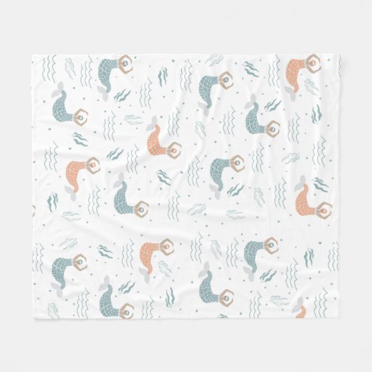 Zee voor persoonlijke dansende Zeemeermin Fleece Deken (Voorkant (Horizontaal))