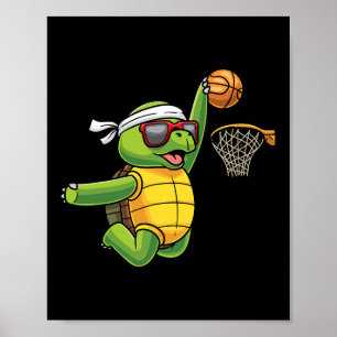 Zee voor schildpad met voetballen poster