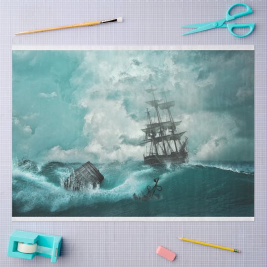 Zee voor zeilboot 20x30-decoupage tissuepapier (Craft)