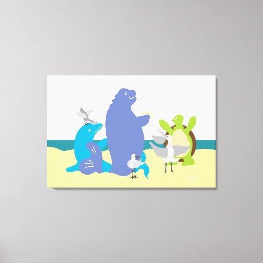 Zee Vrienden 24x36 Canvas Print (Voorkant)
