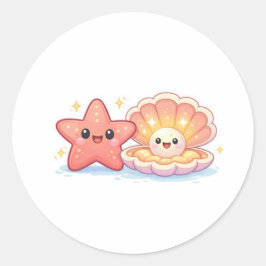 Zee Vrienden Samen Ronde Sticker