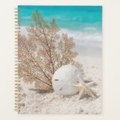 Zee waaier met zand dollar en zeester planner (Voorkant)