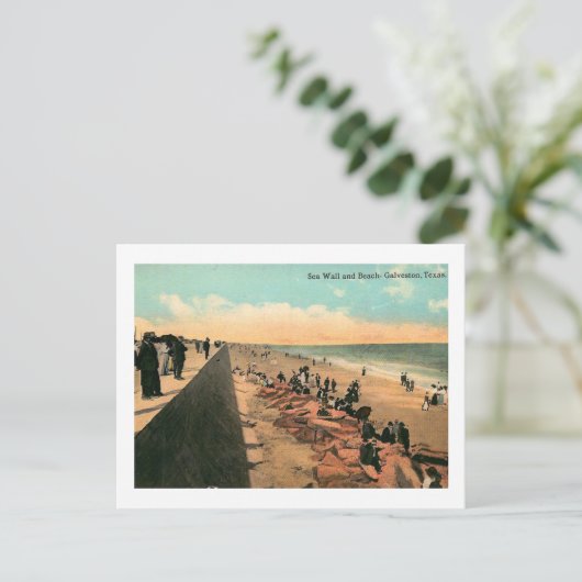 Zee Wall, Galveston, Texas 1912  Briefkaart (Staand voorkant)