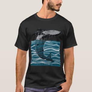 zee walvis springt walvis in blauwe golven grappig t-shirt