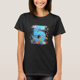 Zee walvis vis oceaan Ik ben vijf jaar oud jongens T-shirt