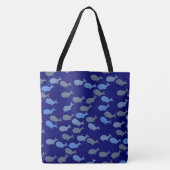 Zee walvissen blauw tote bag (Voorkant)