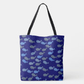 Zee walvissen blauw tote bag (Achterkant)