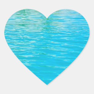 Zee Water Aangepast Blauw Groen Lege Sjabloon Hart Sticker
