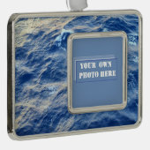 Zee Water Aangepaste foto Verzilverd Omlijst Ornament (Rechts)