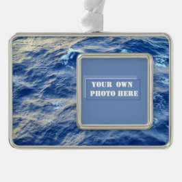 Zee Water Aangepaste foto Verzilverd Omlijst Ornament