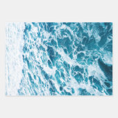 Zee Water Blauwe en Witte Oceaangolven Inpakpapier Vel (Voorkant 2)
