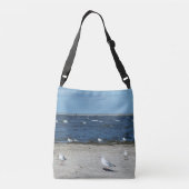 zee, water, zeemeeuw, vogel, reizen, blauw, lucht, crossbody tas (Achterkant)