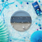 zee, water, zeemeeuw, vogel, reizen, blauw, lucht, papieren bordje (Feest)