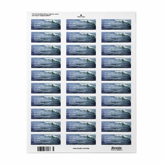 Zee waterlabels etiket (Full Sheet)