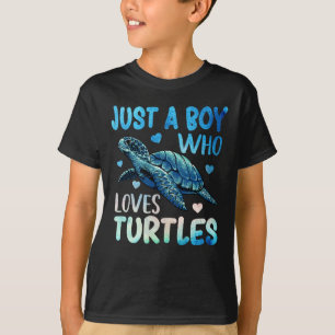 Zee Waterverf, een jongen die van de schildpadden T-shirt