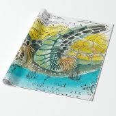 Zee  Waterverf Kaart wit Cadeaupapier (Uitgerold)