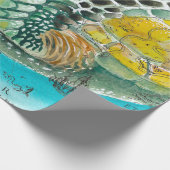 Zee Waterverf Kaart wit Cadeaupapier (Hoek)