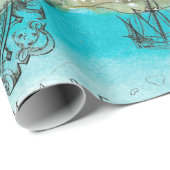 Zee Waterverf Kaart wit Cadeaupapier (Rol Hoek)