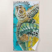 Zee  Waterverf Kaart wit Strandlaken (Voorkant)