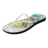 Zee  Waterverf Kaart wit Teenslippers (Schuin)