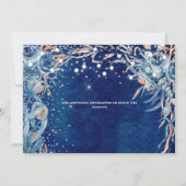 Zee waterverf schelp strand oceaan blauw sinaasapp save the date (Achterkant)