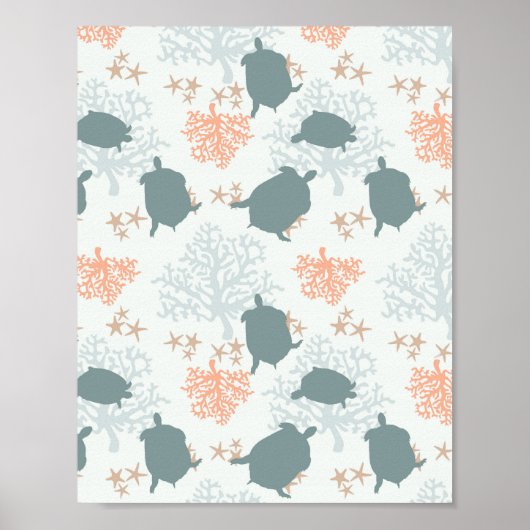 Zee Waterverf schilderen met rooster Poster (Voorkant)